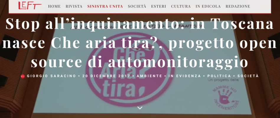 La rivista Left pubblica un articolo sulle nostre centraline autoprodotte
