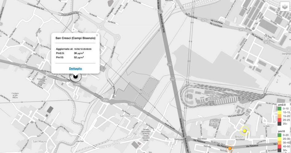San cresci, la centralina della qualità dell'aria a San Piero a Ponti (Campi Bisenzio)