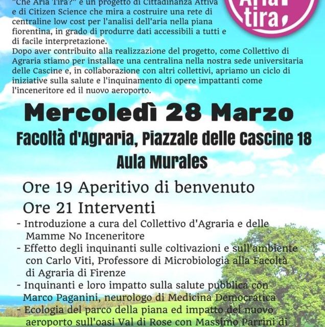“Che aria tira… alle Cascine?” Stasera aperitivo e dibattito ad Agraria
