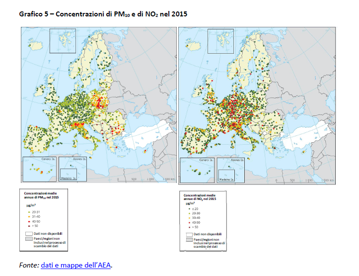 Agenzia Europea Ambiente denuncia zona critica Italia Centro Nord